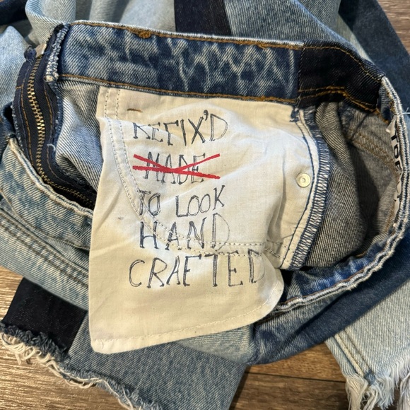 ZARA TRF DENIM IX’D MAKERS two-toned colorblock jeans with zipper - Picture 9 of 11